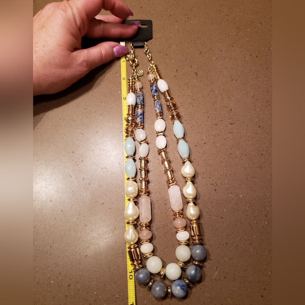 Multi-color Natural Stone Bead Necklace - Picture 4 of 5